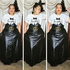 Sold Out The Black Widow Faux leather high waist skirt